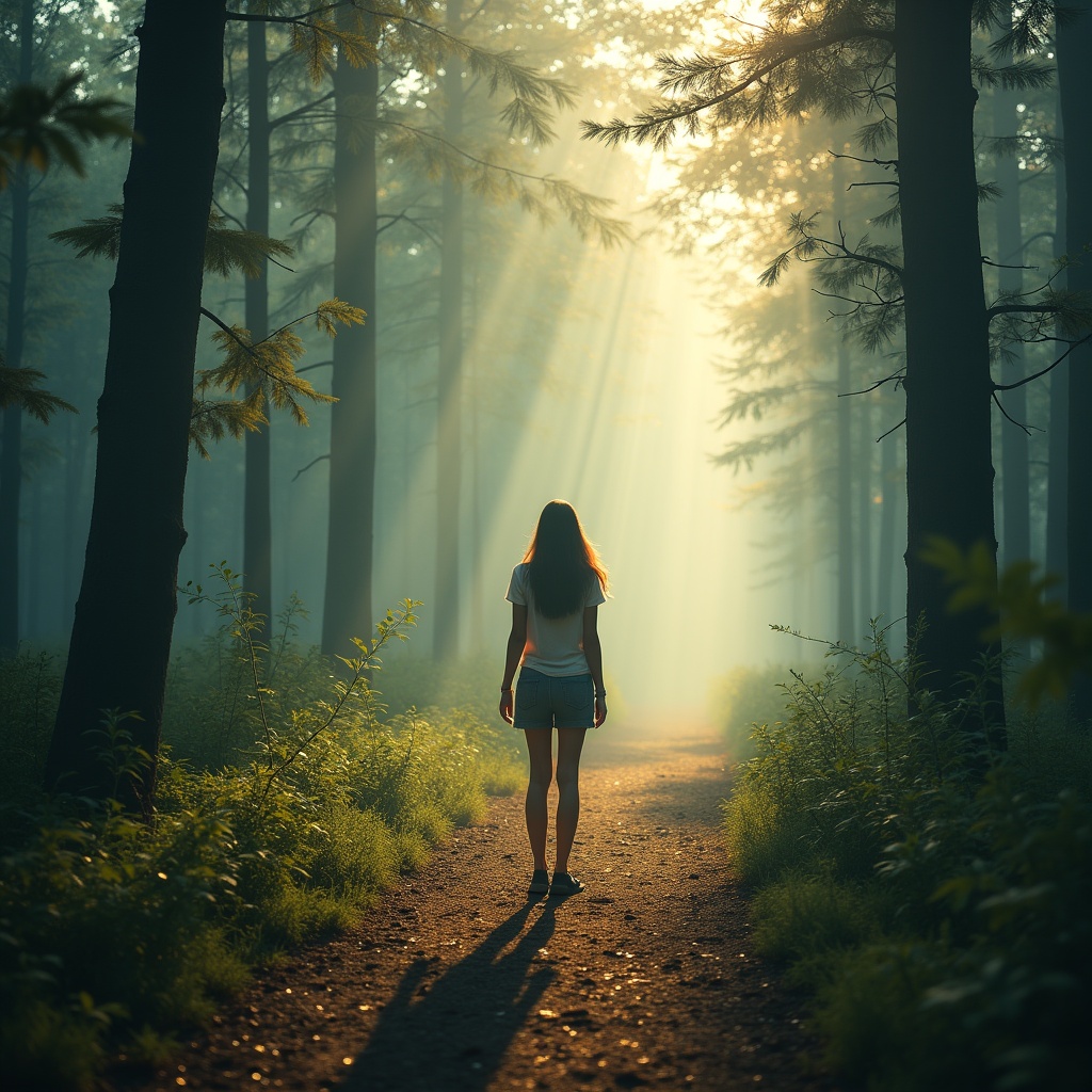 Two friends at a crossroads, one holding a map and the other following their heart, city lights glowing behind them