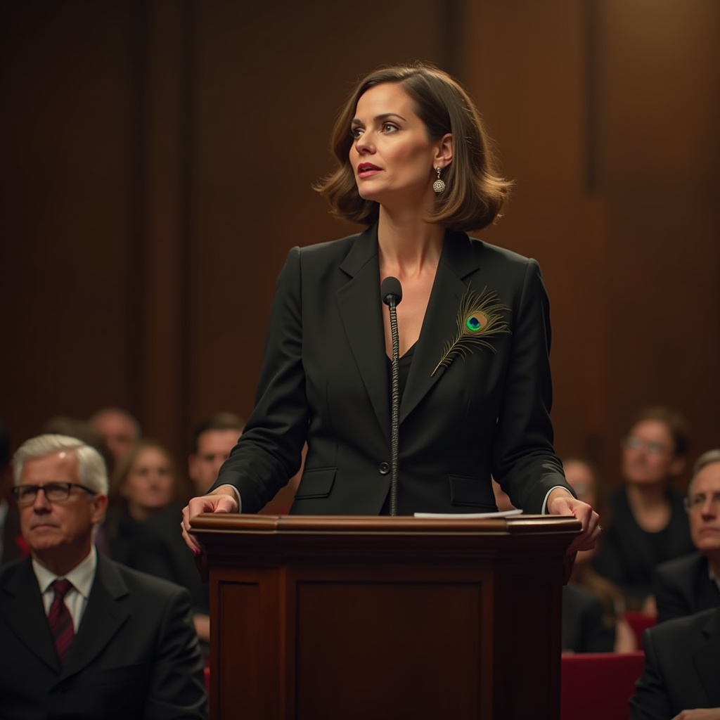 A person standing tall at the edge of a cliff at dawn, face calm and open, light breaking through clouds behind them