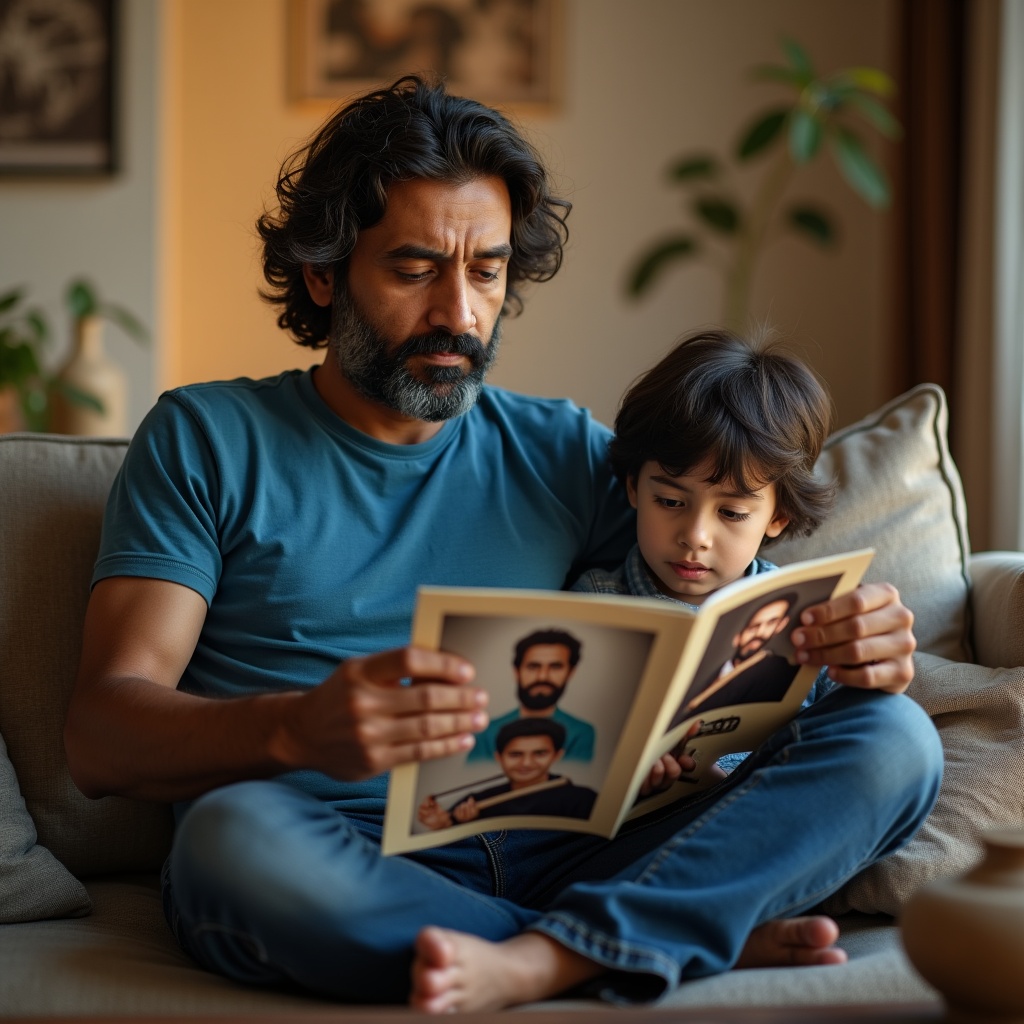 A woman standing before an open wardrobe filled with different professional outfits — lab coat, business suit, artist's apron — her reflection showing a calm, unchanging face