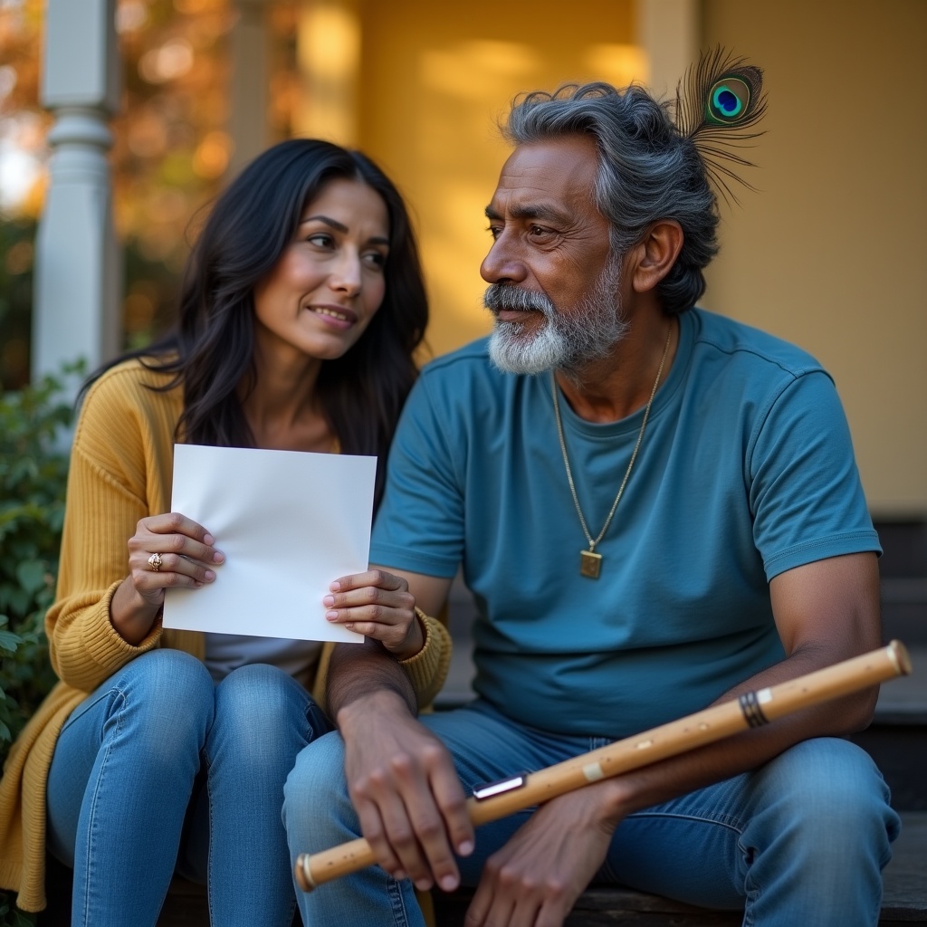 A musician practising alone in a small apartment, sheet music scattered around, instrument worn from years of use, a window showing city lights outside at night