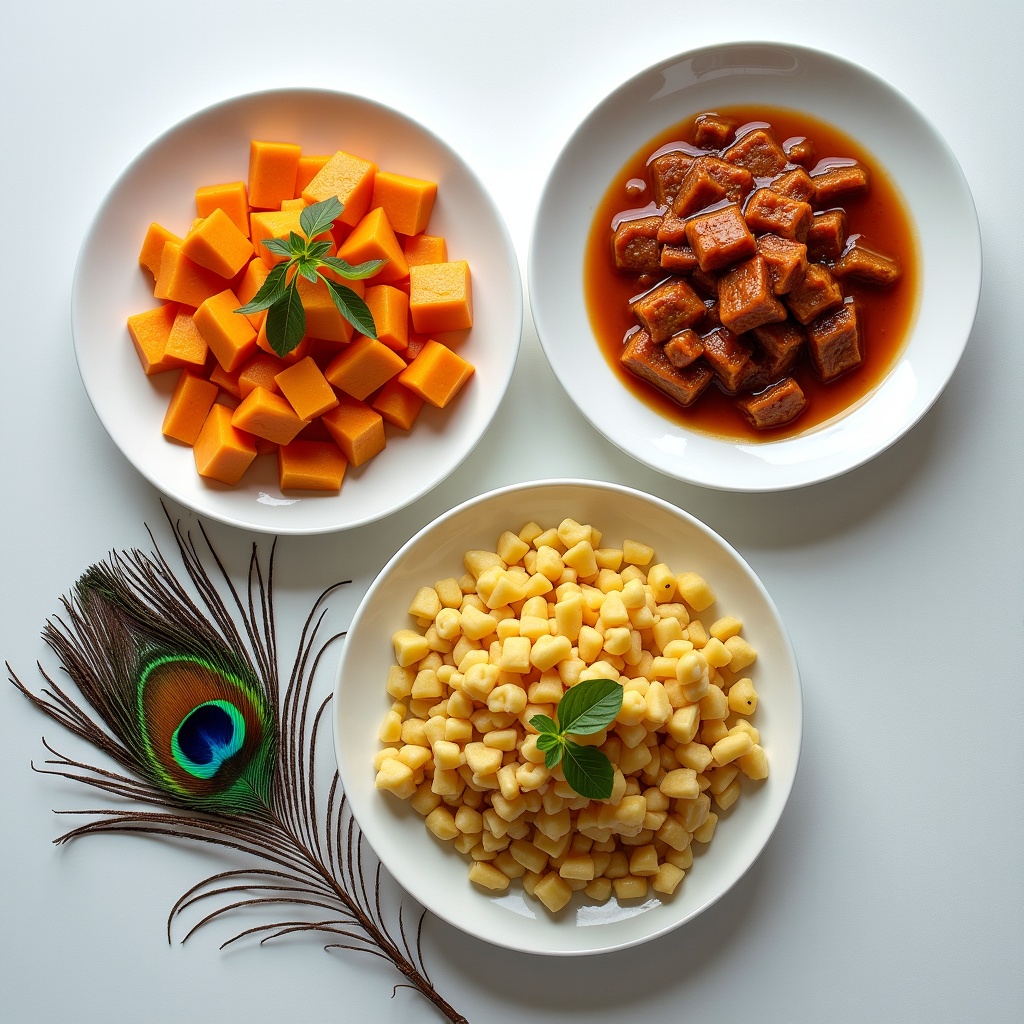 A split-screen kitchen — one side shows a colorful home-cooked meal in warm golden light, the other shows a cluttered desk with fast food wrappers in harsh fluorescent light
