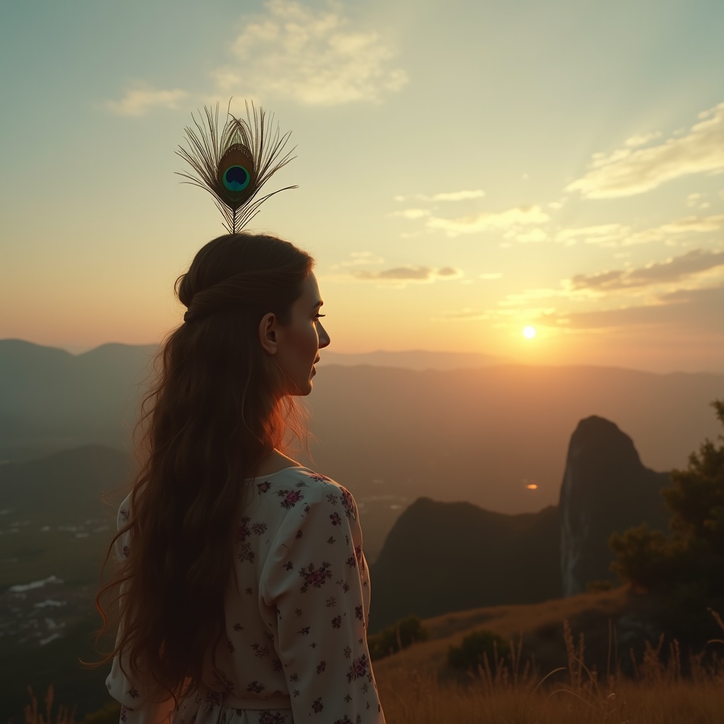 A person looking through a camera viewfinder where the scene through the lens is crystal clear while everything outside the frame is blurred and chaotic