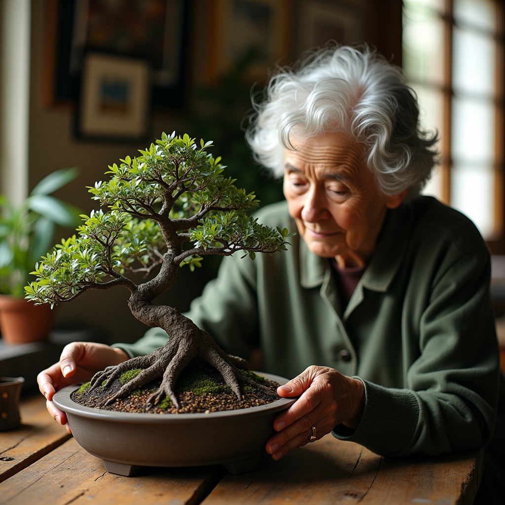 An ancient tree with deep roots, standing alone on a hill at sunset, its branches reaching wide — patience embodied across ages