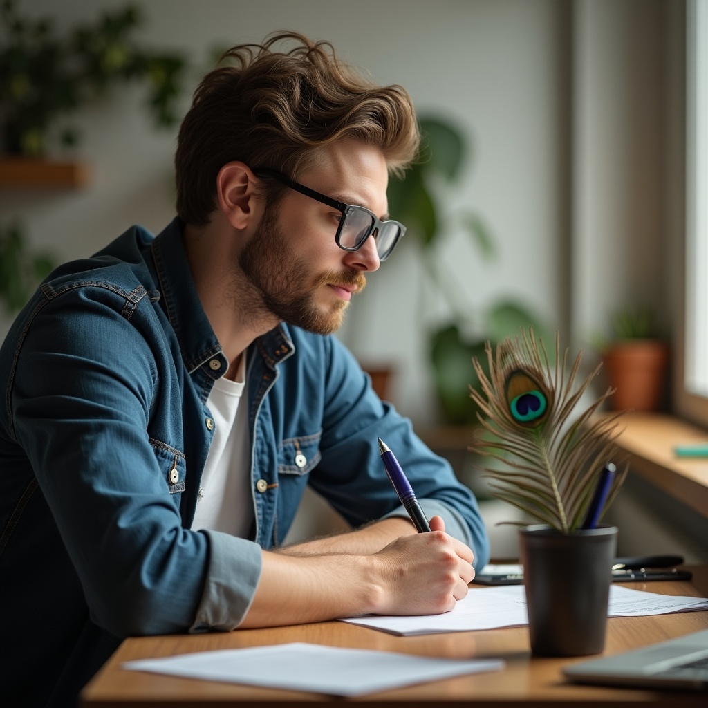 A person walking through rain without an umbrella, completely dry, smiling — untouched by what surrounds them