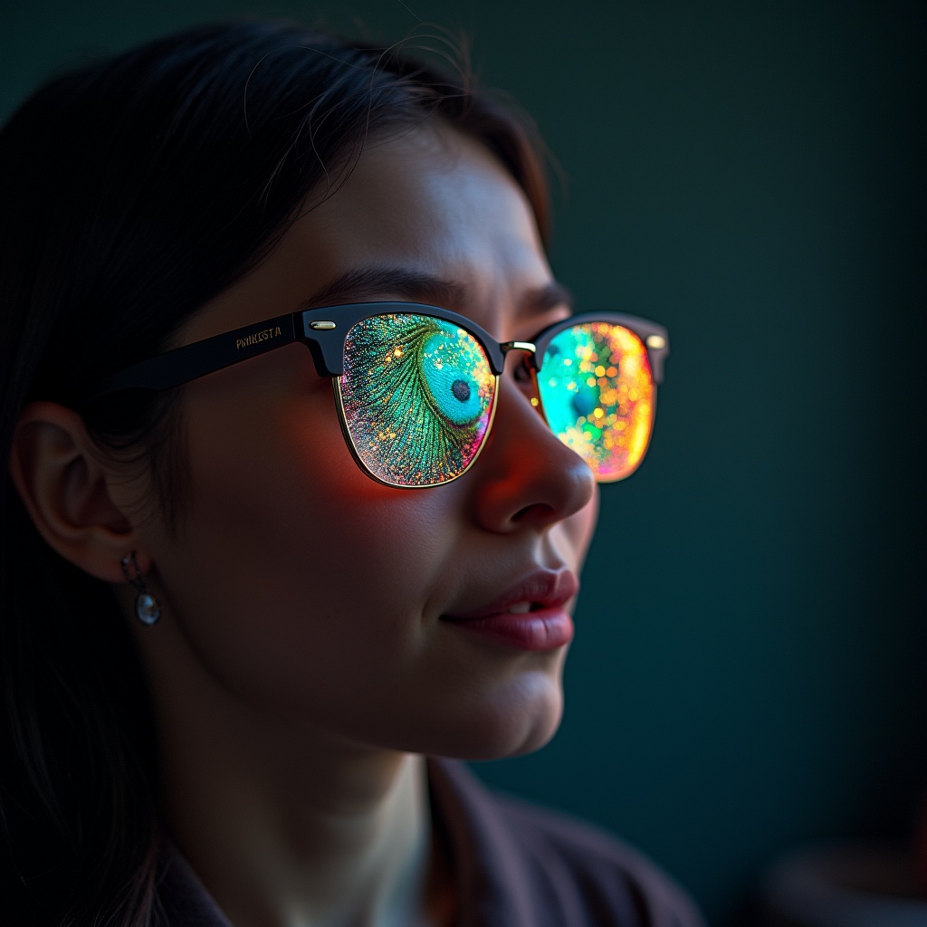 A person's eyes transforming — ordinary vision shattering like glass to reveal a deeper, wider, infinite mode of seeing