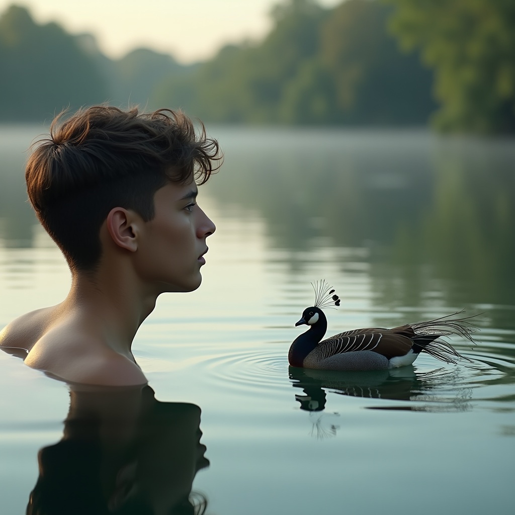 A person sitting with their own shadow, which appears to be reaching out a hand in friendship, warm golden light